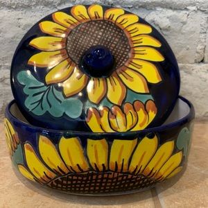 Talavera Hand Painted Sunflower Tortilla Warmer
